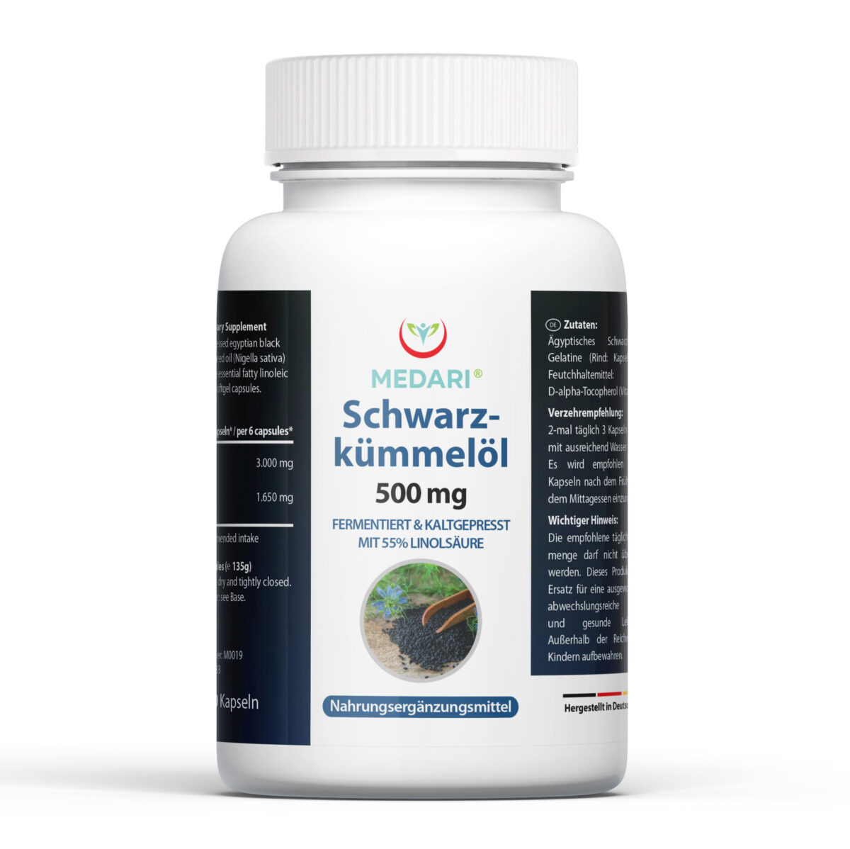 Ägyptisches Schwarzkümmelöl – 180 Kapseln – 500mg (Nigella sativa)