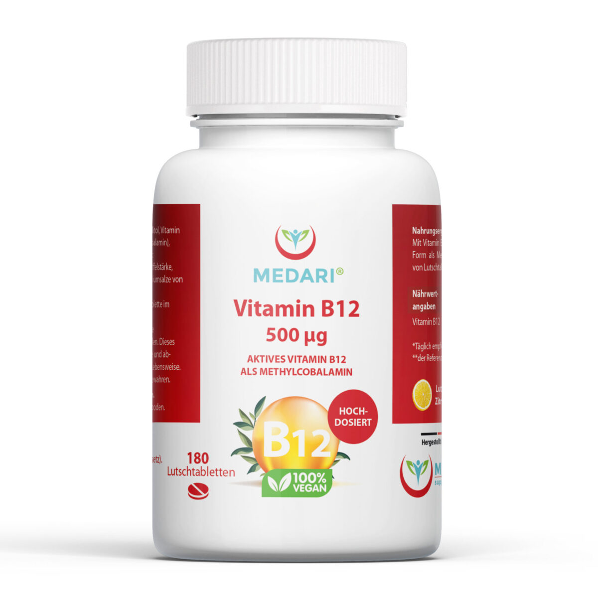 Vitamin B12 Tabletten – 180 Lutschtabletten – 500μg