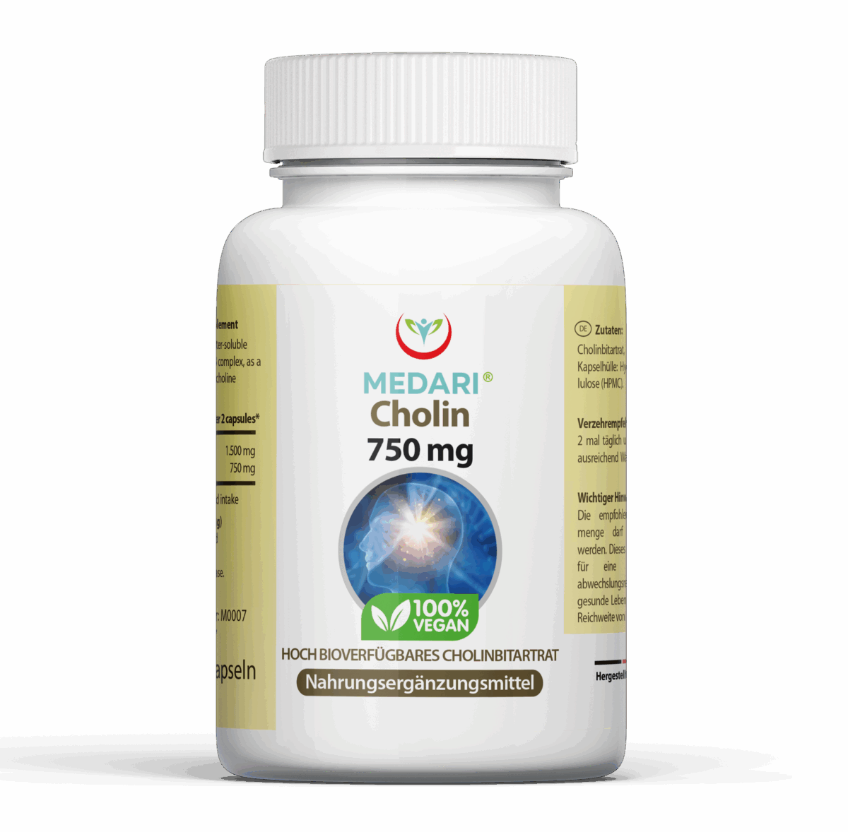 Cholin -Vitamin B4- L-bitrate 60 Kapseln Qualität 98% 750mg